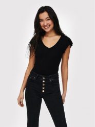 ONLY Bluzka Belia 15227187 Czarny Regular Fit. Czarne bluzki ONLY, xs, bez wzorów, z wiskozy, bez kołnierzyka, bez ramiączek. Za 39.99 zł.