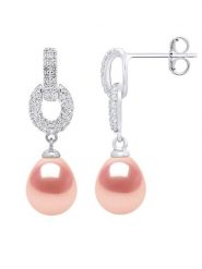 Mitzuko Srebrne kolczyki-wkrętki z perłami rozmiar: onesize. Szare kolczyki Mitzuko, z cyrkonią, srebrne. Za 260.99 zł.