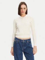Lacoste Sweter AF9264 Écru Regular Fit. Swetry Lacoste, bez wzorów, z bawełny, bez ramiączek. Za 419.99 zł.