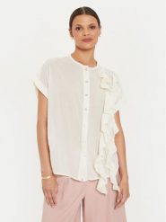 ViCOLO Bluzka TB2815 Écru Regular Fit. Bluzki ViCOLO, bez wzorów, z bawełny, bez kołnierzyka, bez ramiączek. Za 229.99 zł.