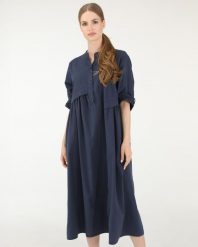GŁADKA LUŹNA SUKIENKA. Sukienki Unisono, l, bez wzorów, z bawełny, bez kołnierzyka, bez ramiączek, midi, rozkloszowane. Za 249.00 zł.