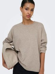 ONLY Sweter w kolorze beżowym rozmiar: XS. Brązowe swetry ONLY, xs, bez wzorów, bez ramiączek. Za 85.95 zł.