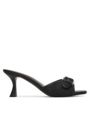 Guess Klapki FLJDI2 FAL03 Czarny. Czarne klapki Guess, z aplikacjami, z materiału, bez obcasa, bez zapięcia. Za 471.99 zł.