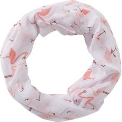 Szal koło "Flamingi" bonprix kremowo-brzoskwiniowy. Szaliki i kominy marki bonprix. Za 37.99 zł.