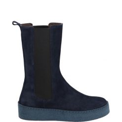 ZAMSZOWE SZTYBLETY PARA3 CAMO BLU. Zielone botki Venezia, bez wzorów, ze skóry, bez obcasa, bez zapięcia. Za 269.00 zł.