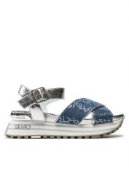 Liu Jo Sandały Maxi Wonder 11 BA4105 EX259 Granatowy. Niebieskie sandały Liu Jo, bez wzorów, z materiału, bez obcasa, na koturnie, bez zapięcia. Za 839.99 zł.