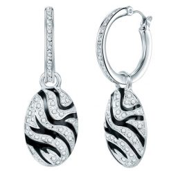 Lulu & Jane Stop metali Zdobienie kryształkami Swarovski® Kolczyki koła 1 ct Damski. Białe kolczyki Lulu & Jane, srebrne. Za 539.99 zł.