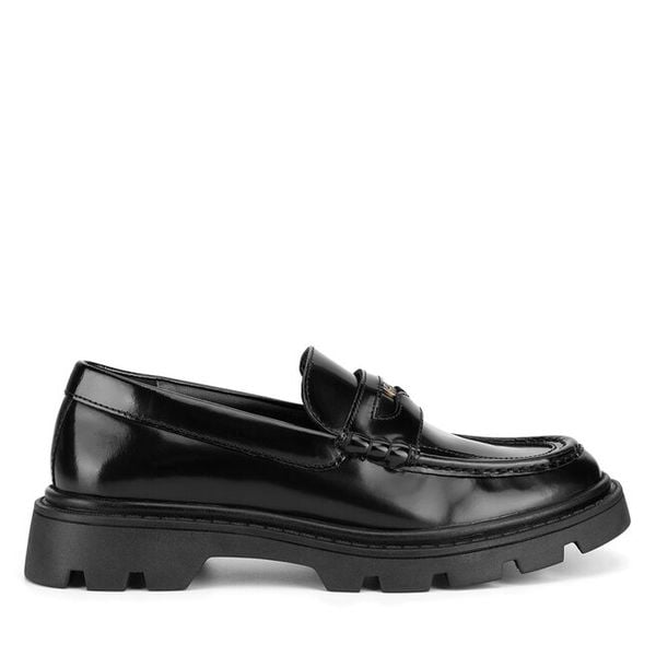 Mokasyny GINO ROSSI. Czarne mokasyny Gino Rossi, bez wzorów. Za 229.99 zł.