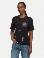 Liu Jo T-Shirt WF6324 J0088 Czarny Regular Fit. Czarne t-shirty Liu Jo, xl, bez wzorów, z bawełny, bez kołnierzyka, bez ramiączek. Za 469.99 zł.