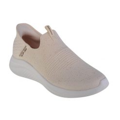 Buty sportowe Sneakersy damskie, Skechers Ultra Flex 3.0-Shiny Night Slip-ins. Białe buty sportowe lifestyle Skechers, bez wzorów, bez zapięcia, trekkingowe. Za 399.99 zł.