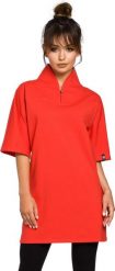 BeWear Tunika Model B043 Red. Czerwone tuniki Bewear, bez wzorów, bez kołnierzyka, bez ramiączek. Za 199.75 zł.