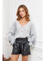 Joséfine Kardigan "Beegees" w kolorze jasnoszarym rozmiar: S. Szare swetry Joséfine, s, bez wzorów, ze splotem, bez ramiączek. Za 130.99 zł.