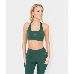 Stanik Carpatree Libra zielony. Zielone biustonosze sportowe Carpatree, bez wzorów, z materiału, na fitness i siłownię. W wyprzedaży za 119.99 zł.