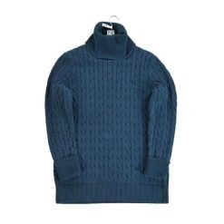 Second life - Damski sweter w granatowym odcieniu z przędzy skręconej - Jak nowy. Niebieskie swetry Ralph Lauren, s, bez wzorów, z dzianiny, bez ramiączek. Za 255.56 zł.