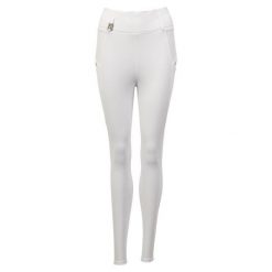 Damskie silikonowe legginsy jeździeckie z pełną przyczepnością ANKY Exposure C-W. Białe legginsy ANKY, bez wzorów, z materiału, eleganckie, długie. Za 553.50 zł.