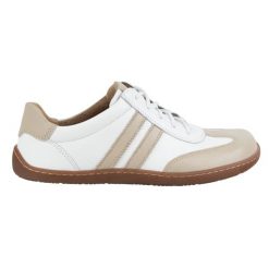Olivier Buty Barefoot damskie skórzane minimalistyczne 1287 białe z beżem sneakersy. Białe buty treningowe bez wzorów, ze skóry, bez zapięcia, trekkingowe. Za 484.00 zł.
