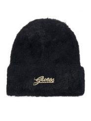 Guess Czapka AW5633 POL01 Czarny. Czarne czapki zimowe Guess, z aplikacjami, z nylonu. Za 154.99 zł.