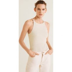 Mango - Top Tiri. Topy Mango, l, bez wzorów, z dzianiny, casualowe, bez kołnierzyka, bez ramiączek. W wyprzedaży za 29.90 zł.