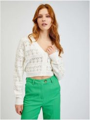 Orsay Kardigan w kolorze białym rozmiar: L. Białe swetry Orsay, l, bez wzorów, bez ramiączek. Za 56.99 zł.