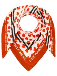 Zwillingsherz Chusta trójkątna "Hearts Allover" w kolorze czerwono-białym - 138 x 68 cm rozmiar: onesize. Białe chusty Zwillingsherz, bez wzorów, z materiału. Za 63.95 zł.