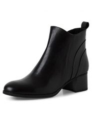 Marco Tozzi Skórzane botki w kolorze czarnym rozmiar: 39. Czarne botki Marco Tozzi, bez wzorów, eleganckie, bez obcasa, bez zapięcia. Za 215.98 zł.