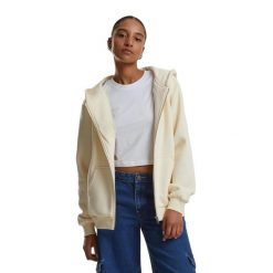 Puszysta Bluza Z Kapturem Dla Pań I Panów. Białe bluzy Urban Classics, l, bez wzorów, bez ramiączek, z kapturem. Za 153.99 zł.