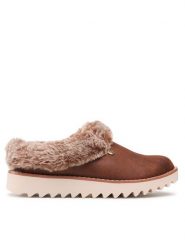Skechers Kapcie BOBS Winter Rock 113423/BRN Brązowy. Brązowe kapcie Skechers, bez wzorów, z materiału. Za 239.99 zł.