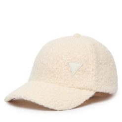 Czapka z daszkiem Guess. Białe czapki z daszkiem Guess, z aplikacjami. Za 174.99 zł.