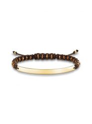 Thomas Sabo Bransoletka w kolorze ciemnobrązowymi - dł. 21 cm rozmiar: onesize. Brązowe bransoletki thomas sabo, srebrne. Za 261.45 zł.