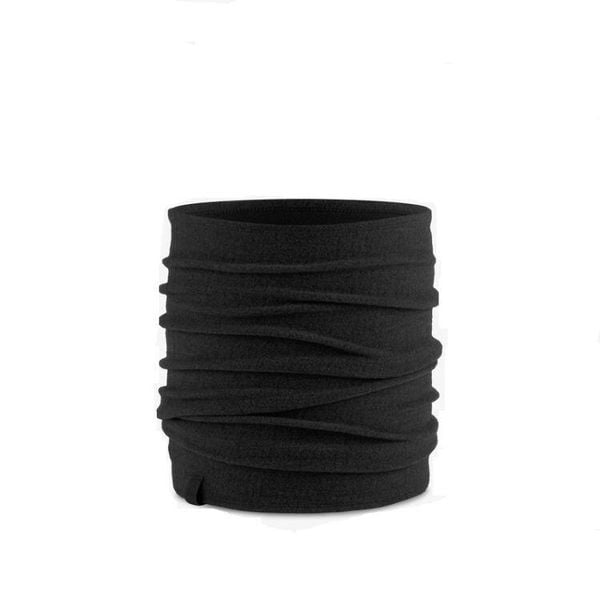Komin na szyję Buff® Merino Fleece. Czarne szaliki i kominy Buff, na zimę, bez wzorów, z elastanu, sportowe. Za 169.99 zł.