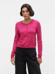 Vero Moda Kardigan Glory 10300340 Różowy Regular Fit. Czerwone swetry Vero Moda, m, bez wzorów, z wiskozy, bez ramiączek. Za 239.99 zł.