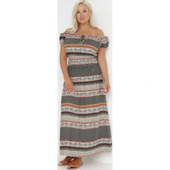 Ciemnozielona Sukienka Arnerit. Zielone sukienki Born2be, na imprezę, l, bez wzorów, boho, bez kołnierzyka, plus size, bez ramiączek, maxi, rozkloszowane. W wyprzedaży za 47.99 zł.