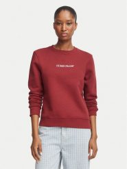 Guess Bluza W4YQ10 KC811 Bordowy Regular Fit. Czerwone bluzy Guess, s, z aplikacjami, z bawełny, bez kaptura. Za 269.99 zł.