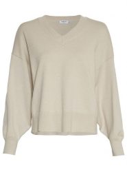 MOSS COPENHAGEN Sweter "Hanalise Rachelle" w kolorze beżowym rozmiar: M/L. Brązowe swetry Moss Copenhagen, l, bez wzorów, z wiskozy, klasyczne, bez ramiączek. Za 140.20 zł.
