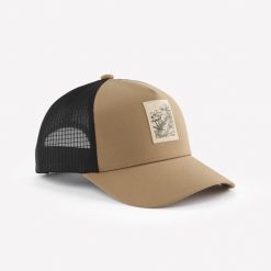 Czapka turystyczna z daszkiem Hike 500 Trucker. Brązowe czapki z daszkiem FORCLAZ, bez wzorów, z elastanu, sportowe. Za 69.99 zł.