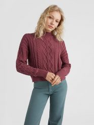 O'Neill Sweter "Cable Knit" w kolorze fioletowym rozmiar: L. Różowe swetry O'Neill, l, bez wzorów, z bawełny, bez ramiączek. Za 123.53 zł.