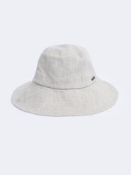 Lniany kapelusz damski beżowy Linna 801. Brązowe kapelusze BIG STAR, na lato, bez wzorów, ze lnu, eleganckie. W wyprzedaży za 119.99 zł.