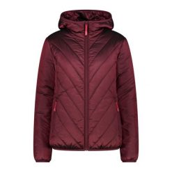 Kurtka puchowa damska z ukośnymi szwami CMP. Czerwone kurtki CMP, bez wzorów, z poliamidu. Za 489.90 zł.