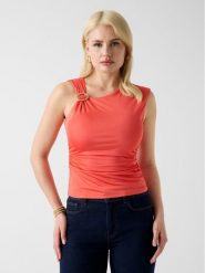 Marciano Guess Top 181915 Koralowy Classic Fit. Pomarańczowe topy Marciano Guess, m, z aplikacjami, bez kołnierzyka, bez ramiączek. Za 519.99 zł.