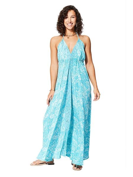 Aller Simplement Sukienka w kolorze błękitnym rozmiar: 34-40. Niebieskie sukienki Aller Simplement, bez wzorów, klasyczne, bez kołnierzyka, bez ramiączek, maxi. Za 56.79 zł.