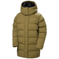 Parka damska z kapturem Helly Hansen Aspire. Brązowe płaszcze Helly Hansen, na zimę, bez wzorów, z puchu, z kapturem. Za 1,233.55 zł.