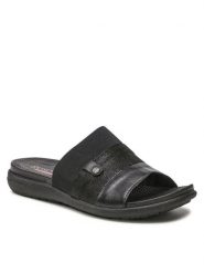 Go Soft Klapki WI16-5702-04 Czarny. Czarne klapki GO SOFT, bez wzorów, ze skóry, bez obcasa, bez zapięcia. Za 103.99 zł.