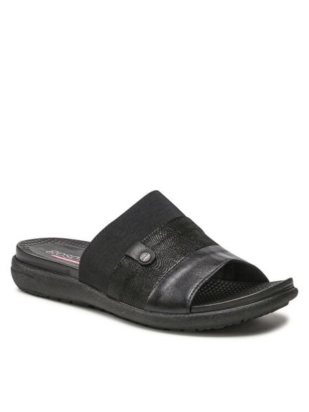 Go Soft Klapki WI16-5702-04 Czarny. Czarne klapki GO SOFT, bez wzorów, ze skóry, bez obcasa, bez zapięcia. Za 103.99 zł.