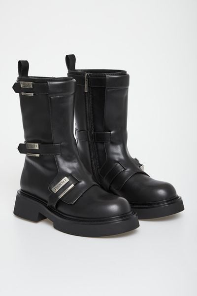 Trapery damskie TWINSET. Traperki Twinset Milano, bez wzorów, bez obcasa, bez zapięcia. Za 1,159.00 zł.