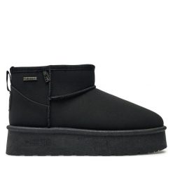 Botki Big Star Shoes. Czarne botki BIG STAR SHOES, bez wzorów, retro, bez obcasa, na płaskiej podeszwie, bez zapięcia. Za 119.99 zł.