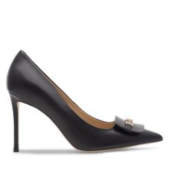 Szpilki Eva Minge. Czarne szpilki Eva Minge, bez wzorów, bez obcasa, na szpilce, bez zapięcia. Za 399.00 zł.