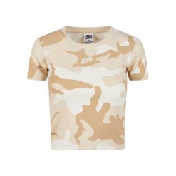 T-shirt Damski Camo Cropped. Brązowe t-shirty Urban Classics, xl, bez wzorów, sportowe, bez kołnierzyka, bez ramiączek. Za 55.99 zł.