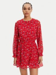 Tommy Jeans Sukienka letnia DW0DW20338 Czerwony Regular Fit. Czerwone sukienki Tommy Jeans, s, bez wzorów, z jeansu, bez kołnierzyka, bez ramiączek. Za 389.99 zł.
