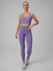 4F Legginsy treningowe szybkoschnące damskie - fioletowe L. Fioletowe legginsy 4f, bez wzorów. Za 119.99 zł.