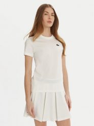 Lacoste T-Shirt TF9246 Biały Slim Fit. Białe t-shirty Lacoste, bez wzorów, z bawełny, bez kołnierzyka, bez ramiączek. Za 189.99 zł.